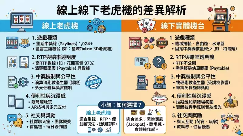 線上線下老虎機的差異解析