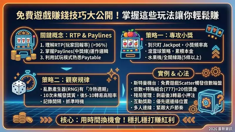 免費遊戲賺錢技巧大公開！掌握這些玩法讓你輕鬆賺