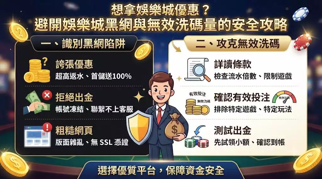 想拿娛樂城優惠？避開娛樂城黑網與無效洗碼量的安全攻略