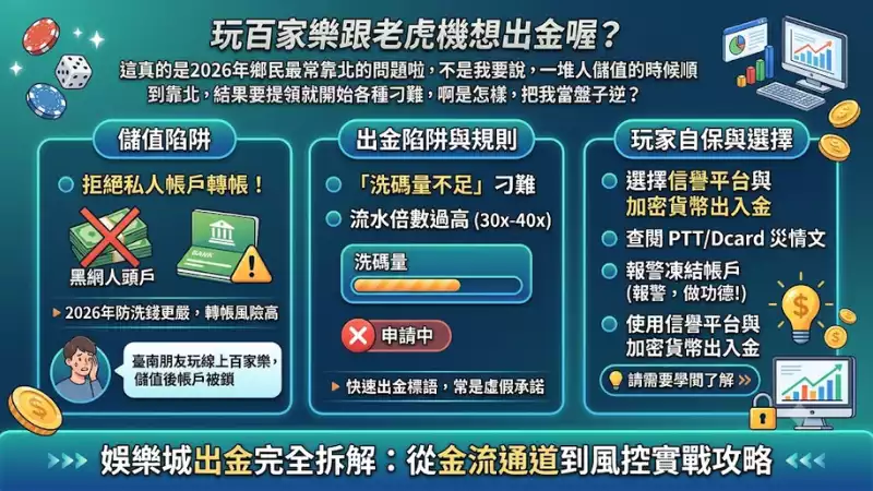 玩百家樂與老虎機想出金?這幾招幫你避開儲值與提領陷阱