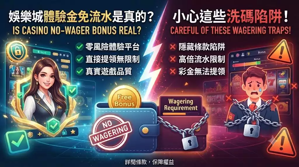娛樂城體驗金免流水是真的?小心這些洗碼陷阱!
