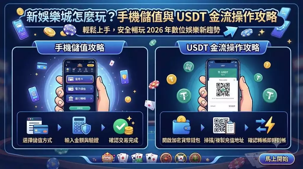 新娛樂城怎麼玩？手機儲值與 USDT 金流操作攻略