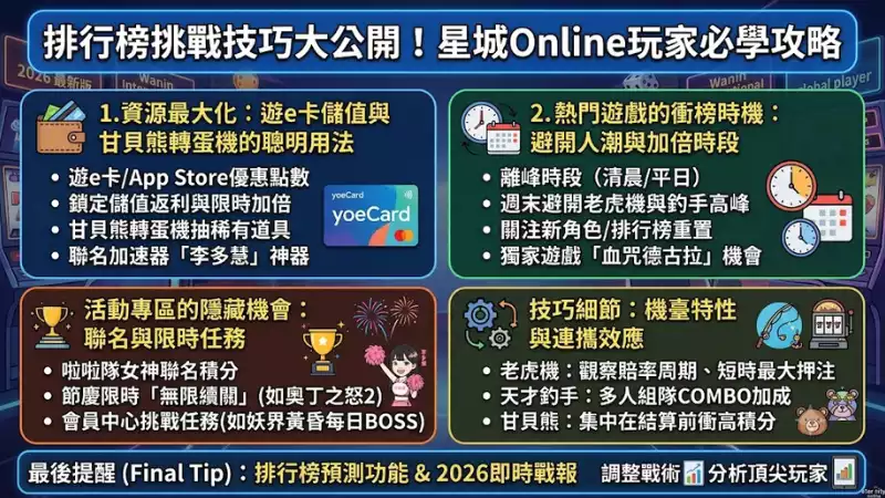 排行榜挑戰技巧大公開！星城Online玩家必學攻略
