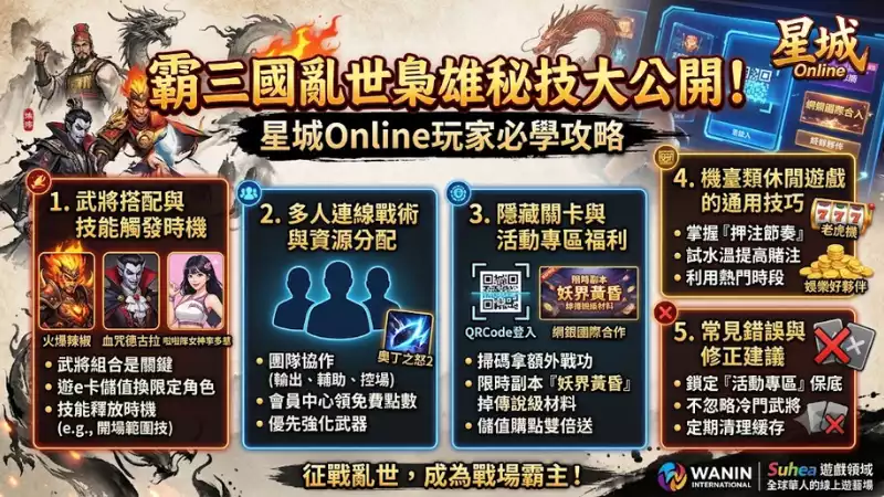 霸三國亂世梟雄秘技大公開！星城Online玩家必學攻略