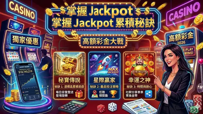 掌握Jackpot累積秘訣,讓你的老虎機之旅更有機會贏得積寶巨獎!